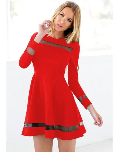 Společenské dámské mini šaty - rudá